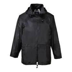 DESCRIPTION: (5) RAIN JACKET BRAND/MODEL: PORTWEST #US440 INFORMATION: BLACK RETAIL$: $40.00 EA SIZE: XXL QTY: 5