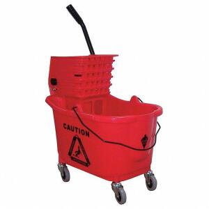 DESCRIPTION: (1) MOP BUCKET WITH WRINGER BRAND/MODEL: TOUGH GUY #5CJH7 INFORMATION: RED RETAIL$: $131.12 EA SIZE: 8-3/4 GALLON CAPACITY QTY: 1