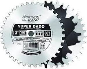 DESCRIPTION: (1) SUPER DADO WITH ANTI-KICKBACK DESIGN BRAND/MODEL: FREUD RETAIL$: $231.54 EA SIZE: 12" QTY: 1