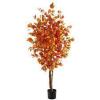 DESCRIPTION: (1) ARTIFICIAL FALL TREE BRAND/MODEL: NEARLY NATURAL INFORMATION: AUTUMN FICUS RETAIL$: $114.00 EA SIZE: 6' QTY: 1