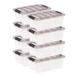 DESCRIPTION: (1) CASE OF (8) STACK AND PULL CLEAR STORAGE BOX BRAND/MODEL: IFIS RETAIL$: $40.98 EA SIZE: 12QT QTY: 1