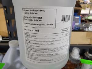 DESCRIPTION: (2) ALCOHOL ANTISEPTIC BRAND/MODEL: TOPICAL SOLUTION HAND RUB INFORMATION: 80% RETAIL$: $40.00 EA SIZE: 1 GALLON QTY: 2