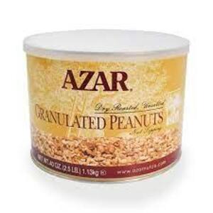 DESCRIPTION: (2) CONTAINERS OF GRANULATED PEANUTS BRAND/MODEL: AZAR RETAIL$: $10.00 EA SIZE: 40OZ QTY: 2