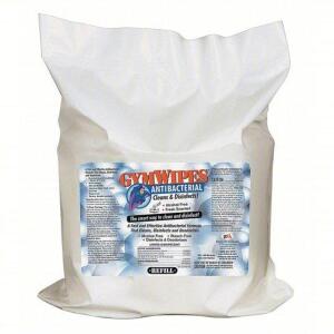 DESCRIPTION: (2) PACK OF (700) GYM WIPE ANTIBACTERIAL REFILL BRAND/MODEL: GYM WIPES #4LFA5 RETAIL$: $75.00 EA QTY: 2