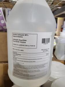 DESCRIPTION: (2) ALCOHOL ANTISEPTIC BRAND/MODEL: TOPICAL SOLUTION HAND RUB INFORMATION: 0.8 RETAIL$: $40.00 EA SIZE: 1 GALLON QTY: 2