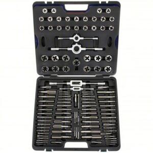 DESCRIPTION: (1) TAP & DIE SET BRAND/MODEL: WESTWARD/1PZ54B INFORMATION: 110PCS, #4-40 MIN TAP SIZE, M18 MAX TAP SIZE RETAIL$: $382.02 QTY: 1