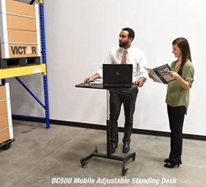 DESCRIPTION: (1) MOBILE ADJUSTABLE STANDING DESK INFORMATION: VICTOR/DC500 RETAIL$: $200.85 SIZE: 17.7"D x 25.6"W x 29.5"H QTY: 1