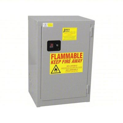 DESCRIPTION: (1) FLAMMABLE LIQUID SAFETY CABINET, MANUAL CLOSE BRAND/MODEL: JAMCO #STORAGE INFORMATION: GREY RETAIL$: $2446.62 EA SIZE: 18" X 23" X 35