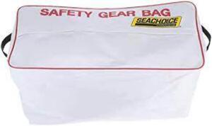 DESCRIPTION: (2) LARGE-CAPACITY HEAVY-DUTY EMERGENCY MARINE SAFETY GEAR BAG BRAND/MODEL: SEACHOICE #44980 INFORMATION: WHITE RETAIL$: $27.49 EA SIZE: