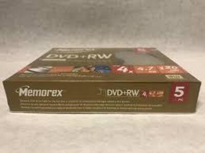 (5) PACKS OF (5) REWRITABLE DVDS WITH CASE