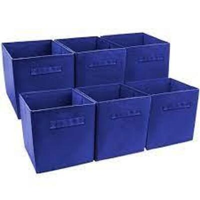 (6) COLLAPSIBLE STORAGE CUBES WITH HANDLE