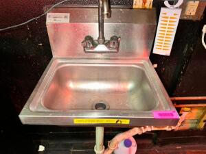 DESCRIPTION: WALL MOUNTED STAINLESS HAND SINK BRAND / MODEL: ADVANCE TABCO LOCATION: BAR QTY: 1