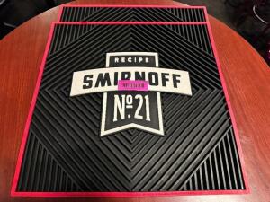 DESCRIPTION: (2) SMIRNOFF RUBBER BAR MATS. LOCATION: BAR THIS LOT IS: ONE MONEY QTY: 1