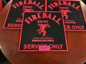 DESCRIPTION: (3) FIREBALL RUBBER BAR MATS. LOCATION: BAR THIS LOT IS: ONE MONEY QTY: 1