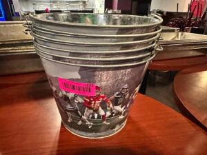 DESCRIPTION: (6) METAL BAR BUCKETS LOCATION: BAR THIS LOT IS: SOLD BY THE PIECE QTY: 6