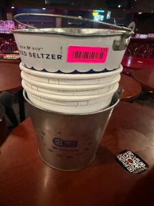 DESCRIPTION: (6) METAL BAR BUCKETS LOCATION: BAR THIS LOT IS: SOLD BY THE PIECE QTY: 6