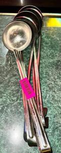 DESCRIPTION: (7) ASSORTED STAINLESS LADLES LOCATION: BAR THIS LOT IS: SOLD BY THE PIECE QTY: 7