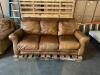 DESCRIPTION: 84" GENUINE LEATHER SOFA- BOWDEN BROWN BRAND/MODEL: LANE LEATHER INFORMATION: GOOD CONDITION SIZE: 84" - 2