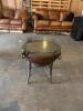 DESCRIPTION: 26" DECORATIVE END TABLE W/ GLASS TOP SIZE: 26" X 25" - 2