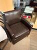 DESCRIPTION: LEATHER ARM CHAIR- BROWN - 2