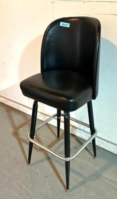 DESCRIPTION: LEATHER BARSTOOL- BLACK