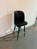 DESCRIPTION: LEATHER BARSTOOL- BLACK - 3