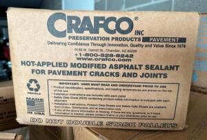 DESCRIPTION: 50CT PALLET OF 30 LB. BOXES OF HOT-APPLIED MODIFIED ASPHALT SEALANT FOR PAVEMENT CRACKS AND JOINTS BRAND/MODEL: CRAFCO ROADSAVER 221 LOCA