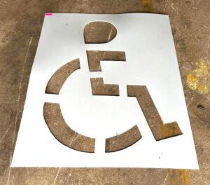 DESCRIPTION: HANDICAP PAINT STENCIL SIZE: 48"X60" LOCATION: GARAGE QTY: 1