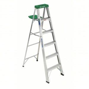 DESCRIPTION: (1) STEPLADDER BRAND/MODEL: WERNER #4GNK7 INFORMATION: ALUMINUM RETAIL$: $145.10 EA SIZE: 6 FT LADDER HT, 5 STEPS, 225 LB LOAD CAPACITY,