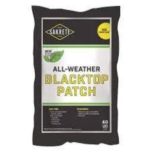 DESCRIPTION: (7) ALL WEATHER BLACKTOP PATCH BRAND/MODEL: SAKRETE RETAIL$: $24.79 EA SIZE: 50 LB QTY: 7