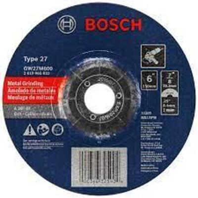 DESCRIPTION: (5) METAL GRINDING WHEELS BRAND/MODEL: BOSCH #GW27M701 INFORMATION: BLUE RETAIL$: $6.19 PER WHEEL SIZE: 7" QTY: 5