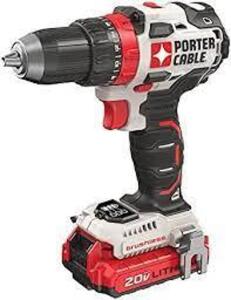 DESCRIPTION: (1) CORDLESS DRILL/DRIVER KIT BRAND/MODEL: PORTER CABLE INFORMATION: BLACK WHITE AND RED RETAIL$: $149.00 EA SIZE: LITHIUM ION BATTERY QT