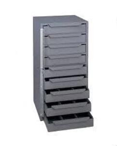 DESCRIPTION: (1) STORAGE CABINET WITH DRAWERS BRAND/MODEL: DURHAM #611-95 INFORMATION: GRAY RETAIL$: $353.63 EA SIZE: 24 1/2 IN HT, 12 5/8 IN WD, 12 1