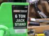 DESCRIPTION: (1) SET OF (2) JACK STAND BRAND/MODEL: OEM TOOLS #24853 INFORMATION: LIME GREEN RETAIL$: $129.99 TOTAL SIZE: 6 TON CAPACITY QTY: 1 - 3