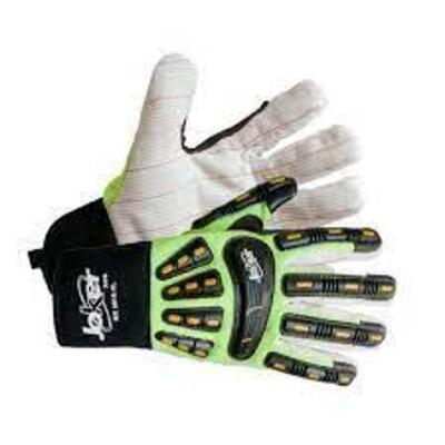 DESCRIPTION: (6) IMPACT WORK GLOVES BRAND/MODEL: JOKER/MX2515-M INFORMATION: NEON GREEN,BLACK & WHITE RETAIL$: 30.00 EACH SIZE: MEDIUM QTY: 6