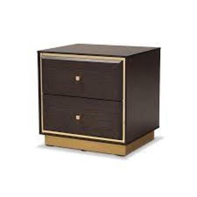 DESCRIPTION: (1) NIGHTSTAND BRAND/MODEL: BAXTON STUDIO #LV28ST28240-MODI INFORMATION: BROWN RETAIL$: $156.65 EA SIZE: 18.9 IN QTY: 1