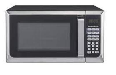 DESCRIPTION: (1) MICROWAVE OVEN BRAND/MODEL: HAMILTON BEACH INFORMATION: STAINLESS RETAIL$: $70.00 EA SIZE: 0.9 EA QTY: 1