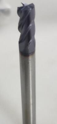 DESCRIPTION: (4) SOLID CARBIDE SQ END MILLS BRAND/MODEL: ISCAR ECI-4-4R 250-500-C020 IC900 RETAIL$: $ 57.50 EA SIZE: 1/4" DIA 1/2" LOC QTY: 4