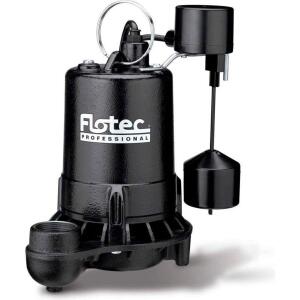 DESCRIPTION (1) SUBMERSIBLE CAST IRON SUMP PUMP BRAND/MODEL FLOTEC PROFESSIONAL #T9FB2224974 ADDITIONAL INFORMATION RETAILS FOR $210.95 SIZE 3/4 HP TH