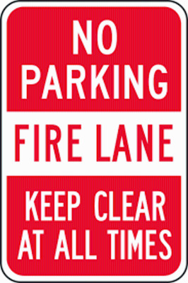 DESCRIPTION: (4) NO PARKING FIRE LANE SIGNS RETAIL$: $56.78 EA QTY: 4