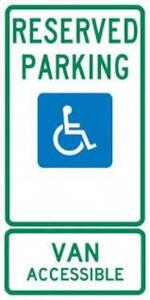 DESCRIPTION: (4) ADA TRAFFIC AND PARKING SIGN BRAND/MODEL: ACCUFORM NMC #377664919 RETAIL$: $26.28 EA QTY: 4