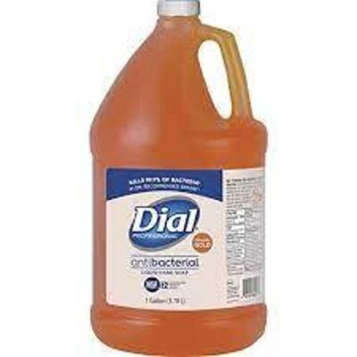 DESCRIPTION: (1) ANTIBACTERIAL LIQUID HAND SOAP BRAND/MODEL: DIAL RETAIL$: $24.79 EA SIZE: 1 GALLON QTY: 1