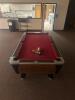 DESCRIPTION: DYNAMO POOL TABLE WITH ACCESSORIES ADDITIONAL INFORMATION: GOOD CONDITION. SEE PHOTOS FOR LOT ACCESSORIES. SOLD AS SET. LOCATION: CLINIC - 2