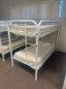 DESCRIPTION: TWIN OVER TWIN WHITE METAL FRAMED BUNK BED WITH MATTRESSES RETAIL PRICE: 233.8 ADDITIONAL INFORMATION: GREAT CONDITION WITH MINOR COSMETI