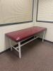 DESCRIPTION: 72" METAL FRAME VINYL FLAT TOP STRAIGHT LINE TREATMENT TABLE RETAIL PRICE: $500.00 ADDITIONAL INFORMATION: EXCELLENT CONDITION. STOCK PHO - 3