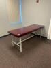 DESCRIPTION: 72" METAL FRAME VINYL FLAT TOP STRAIGHT LINE TREATMENT TABLE RETAIL PRICE: $500.00 ADDITIONAL INFORMATION: EXCELLENT CONDITION. STOCK PHO - 2