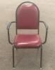 DESCRIPTION: (8) - PADDED SEAT STACKABLE ARM CHAIRS RETAIL PRICE: $80 EACH ADDITIONAL INFORMATION: GREAT CONDITION WITH MINOR COSMETIC WEAR. STOCK PHO - 4