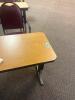 DESCRIPTION: 72" ADJUSTABLE HEIGHT LAMINATE TOP SEMINAR TABLE WITH FOLDING PANEL LEGS RETAIL PRICE: $200 ADDITIONAL INFORMATION: TABLE ONLY. EXCELLENT - 2