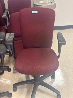 DESCRIPTION: (4) - ROLLING OFFICE CHAIRS ADDITIONAL INFORMATION: DAMAGED LOCATION: CLINIC 5 THIS LOT IS: SOLD BY THE PIECE QTY: 4