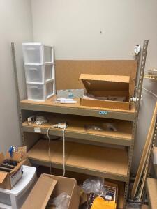 DESCRIPTION: 72" SHELVING UNITS WITH CONTENTS SIZE: SEE PHOTOS LOCATION: CLINIC 6 THIS LOT IS: ONE MONEY QTY: 1